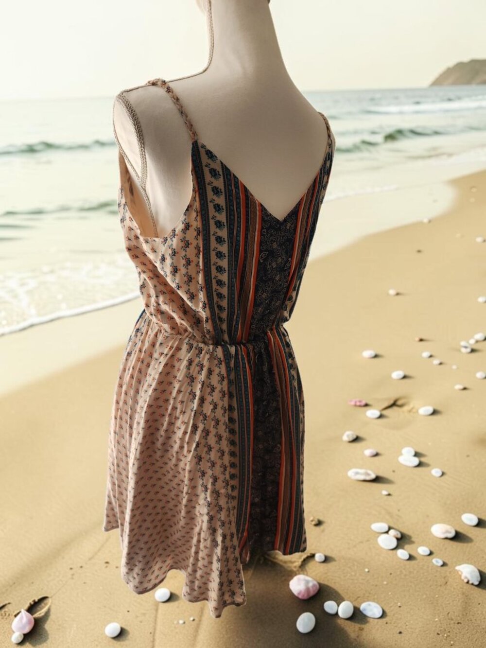 🌊 POL Boho Striped Mini Dress NWOT Flowy Beachy Vibes 🌊 - Picture 8 of 11